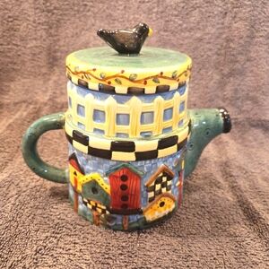 Sakura Debbie Mumm birdhouse teapot
